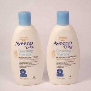 Pack of 2 Aveeno Baby Cleansing Therapy Moisturizing Wash Oatmeal 8 oz Brand New